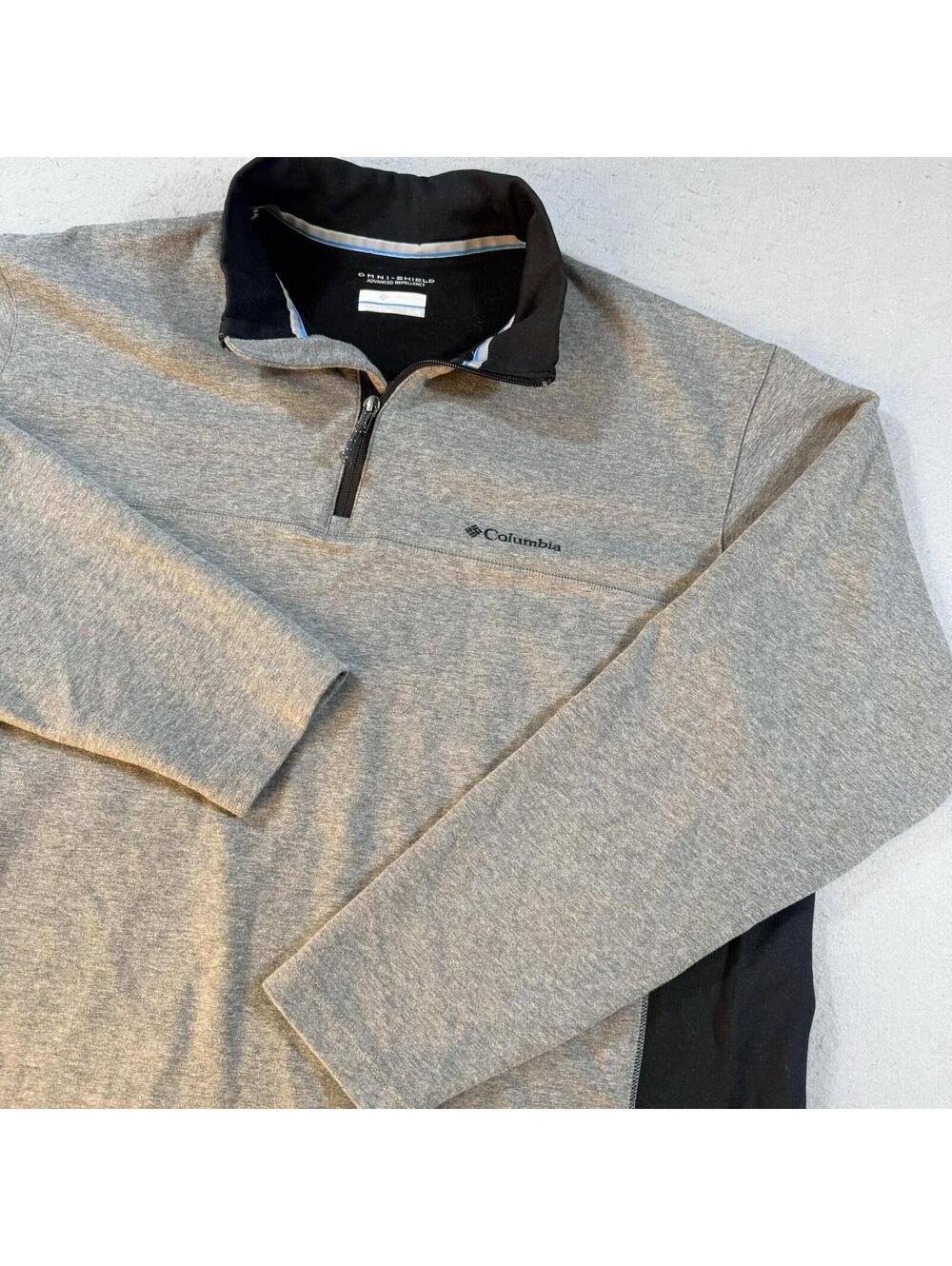 Columbia‎ Omni-Shield Men’s Activewear Quarter Zip Up Gray/Black - Size XL